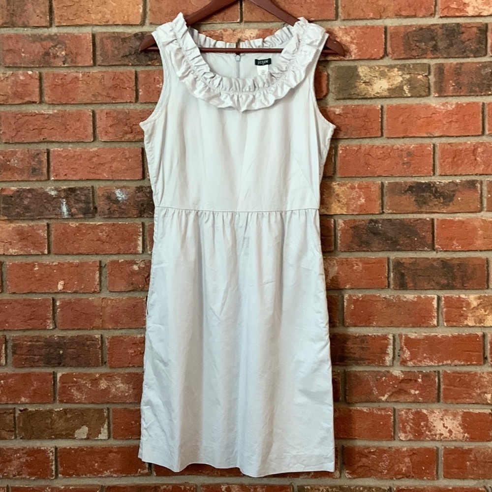 SALE! J. Crew Gray Ruffle Neck Dress